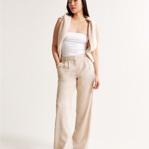 Abercrombie & Fitch Cream Wide Leg Pants